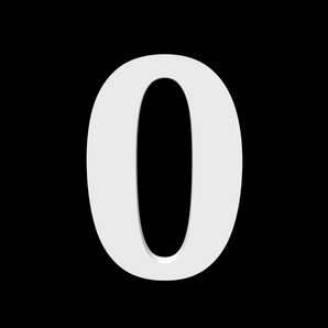 Numer domu 0 - Noto Serif - wysokość 170mm - głębokość 10mm