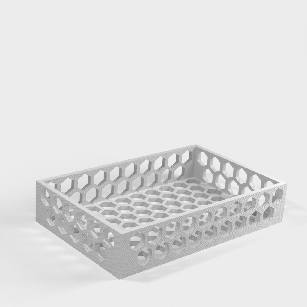 Sześciokątne tace/pudełka o strukturze plastra miodu w różnych rozmiarach