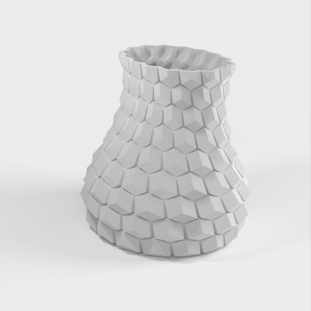 Zakrzywiony wazon o strukturze plastra miodu