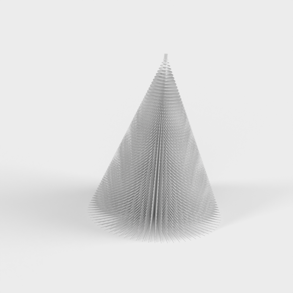 Choinka wydrukowana w 3D z detalami z futra