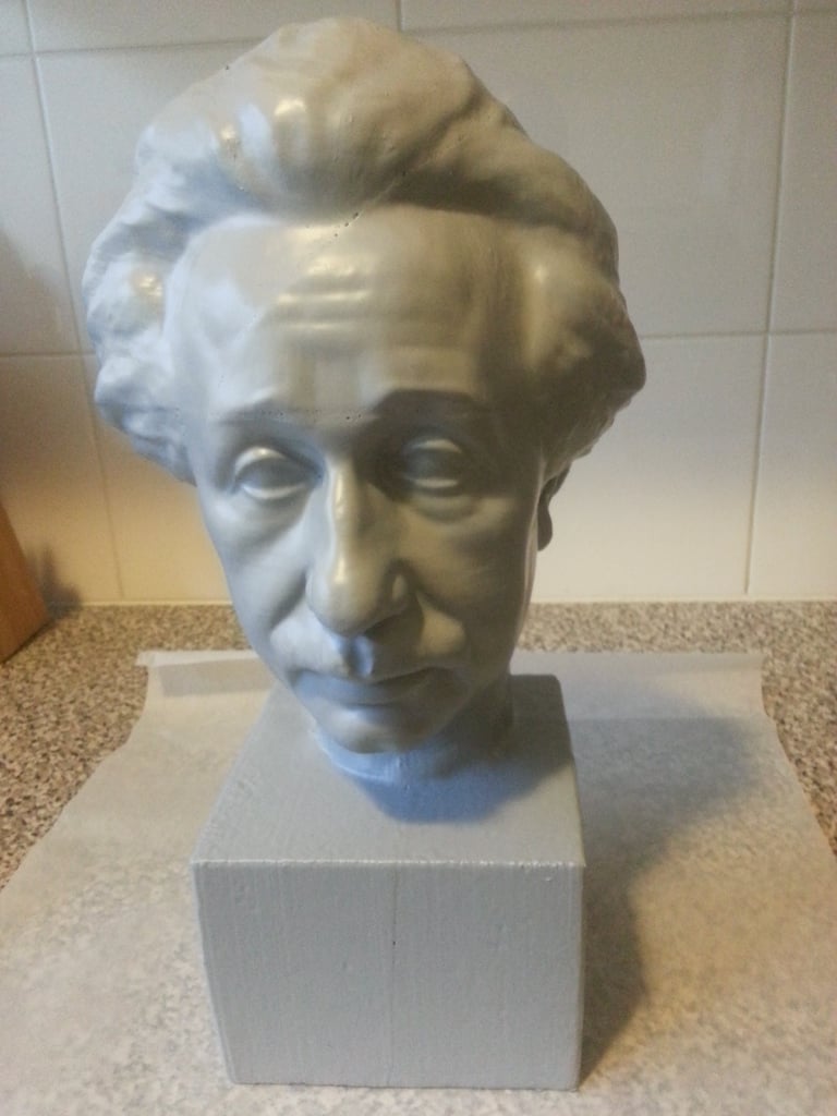 Skan 3D biustu Alberta Einsteina - statua z brązu do druku