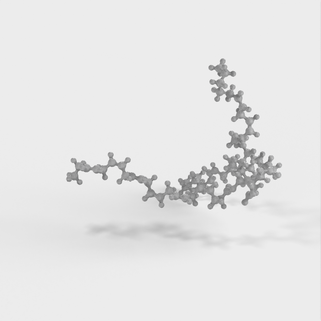 Model molekularny triacyloglicerolu w skali atomowej