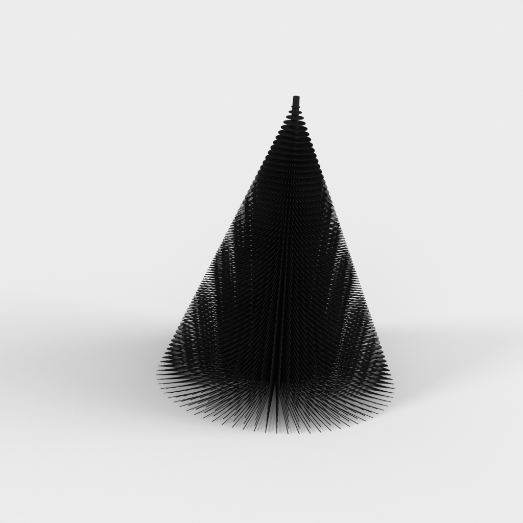 Choinka wydrukowana w 3D z detalami z futra