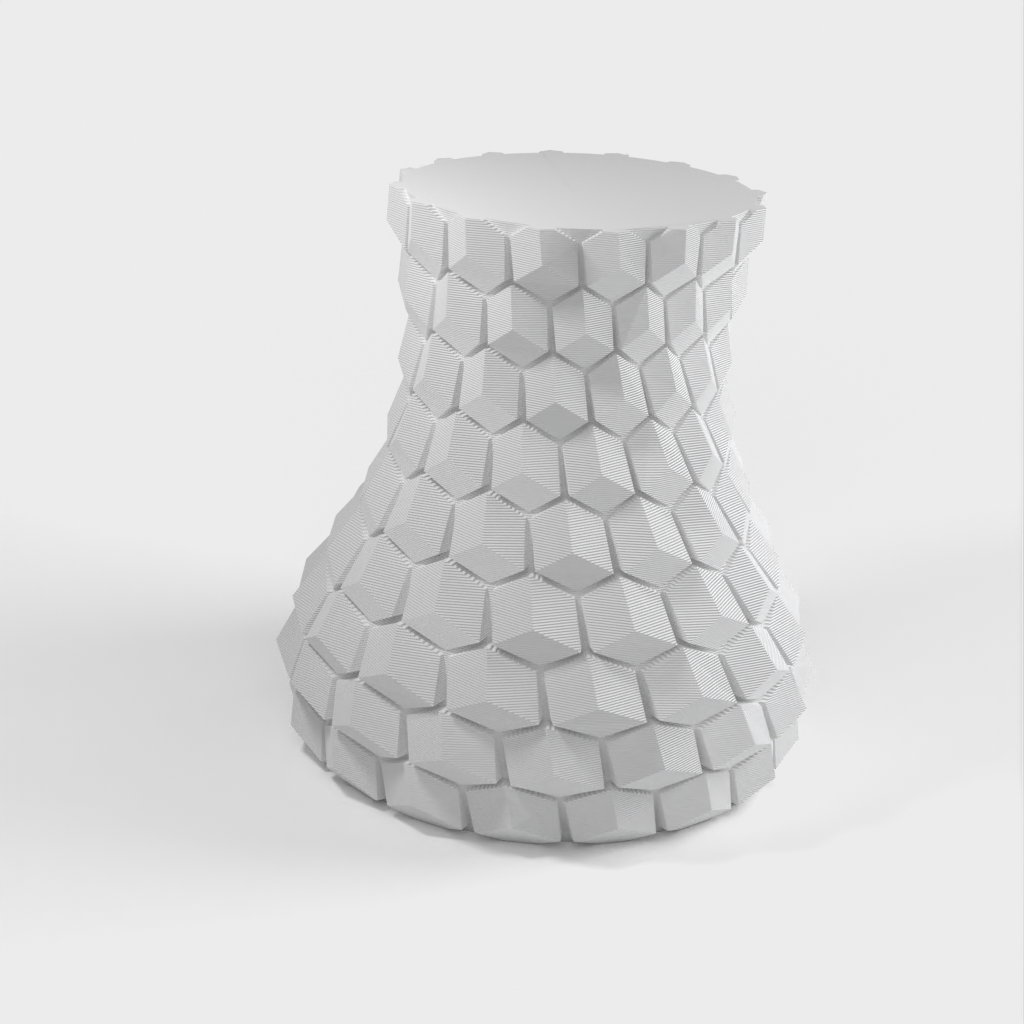 Zakrzywiony wazon o strukturze plastra miodu