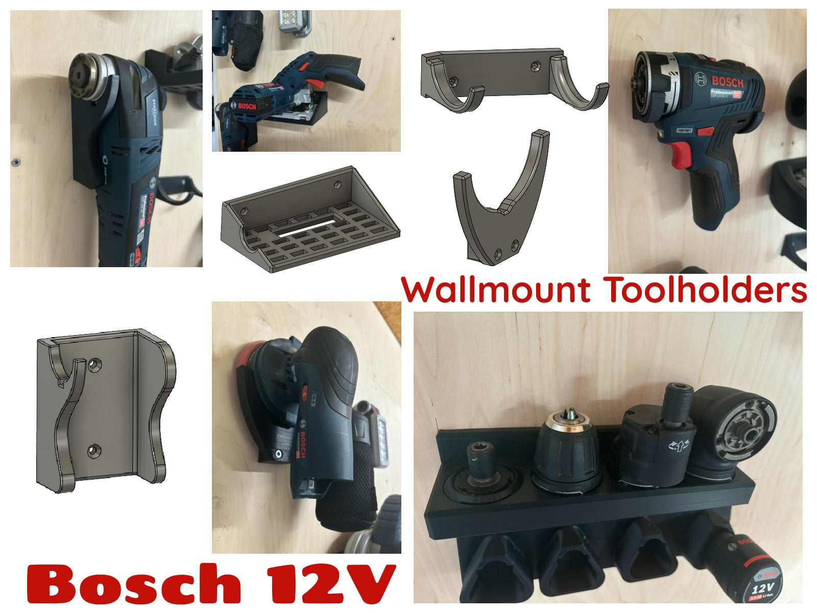 Bosch 12V Montaż ścienny do akumulatorów i narzędzi