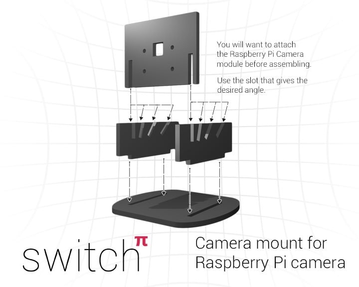 Regulowany stojak/uchwyt kamery dla Raspberry Pi
