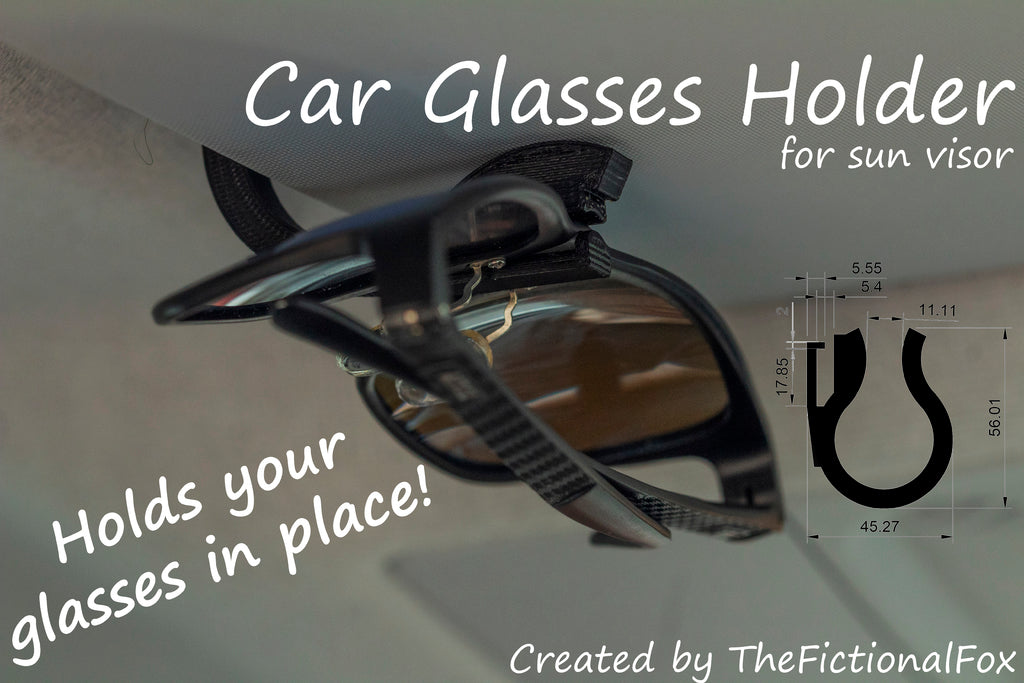 Uchwyt na okulary przeciwsłoneczne do samochodu (z zachowanym wycięciem)