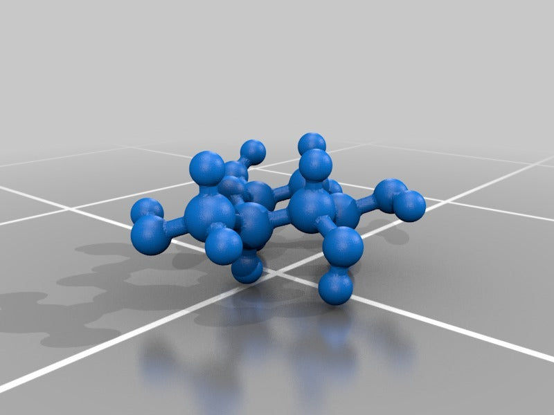 Model molekularny glukozy w skali atomowej