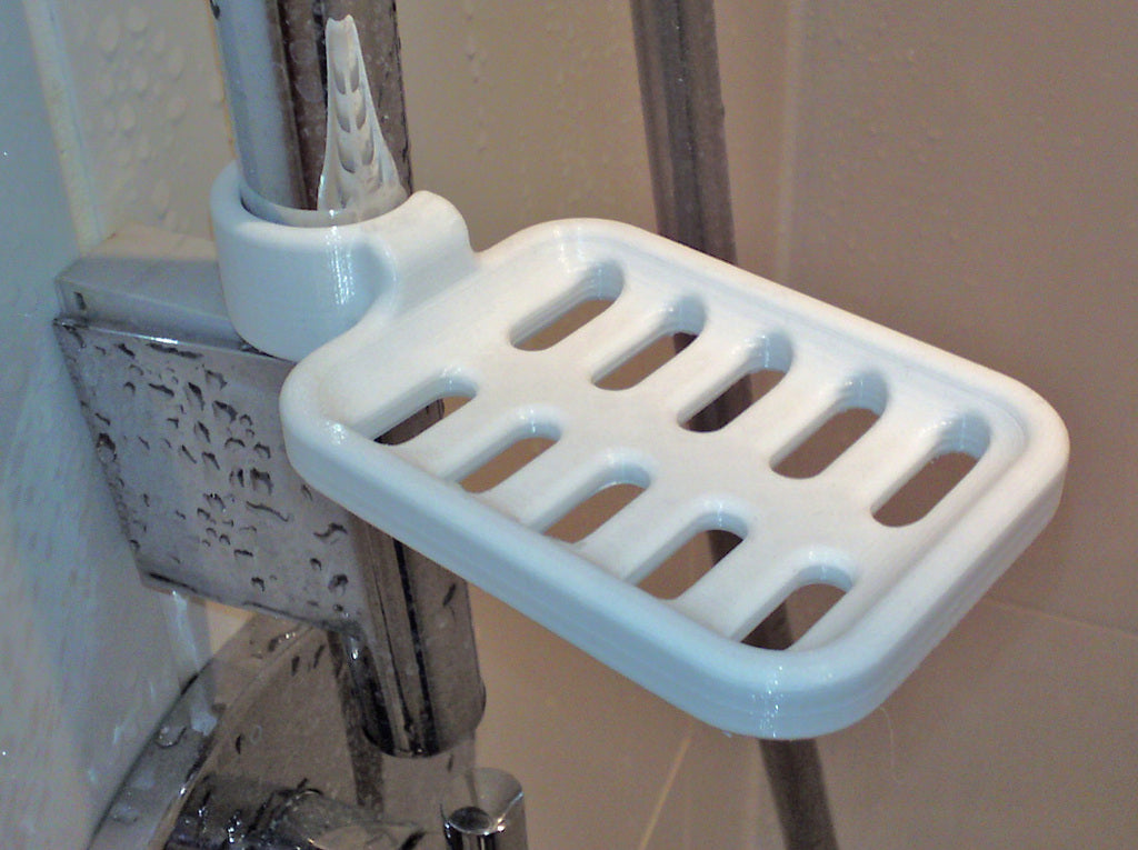 Bezpieczny i regulowany uchwyt na mydło do drążka prysznicowego