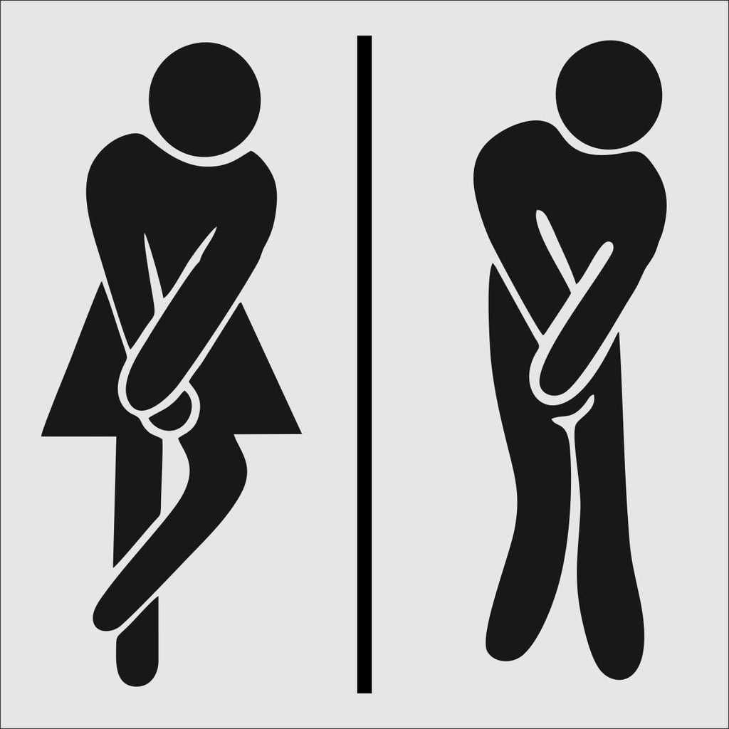 Znak toalety w restauracji - oddzielna wersja dla mężczyzn i kobiet