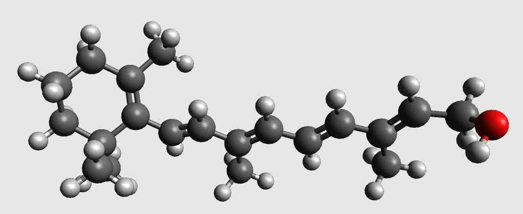 Model molekularny retinolu (witaminy A) - model w skali atomowej