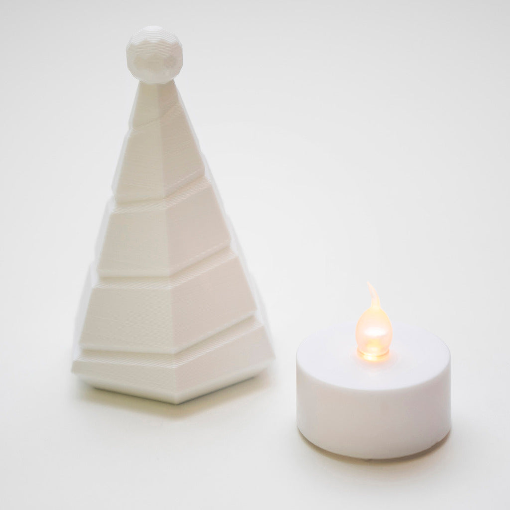 Drewniana świeca Tea Light LED na Boże Narodzenie od Faberdashery