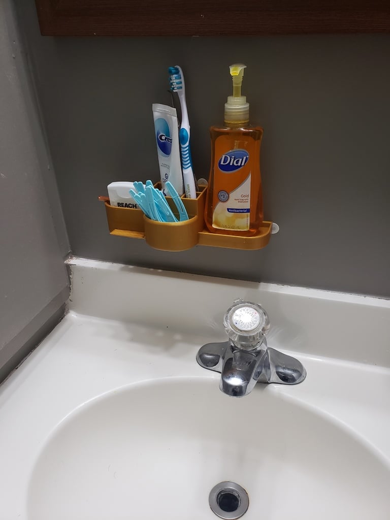 Organizer łazienkowy z uchwytem na mydło i szczoteczkę do zębów