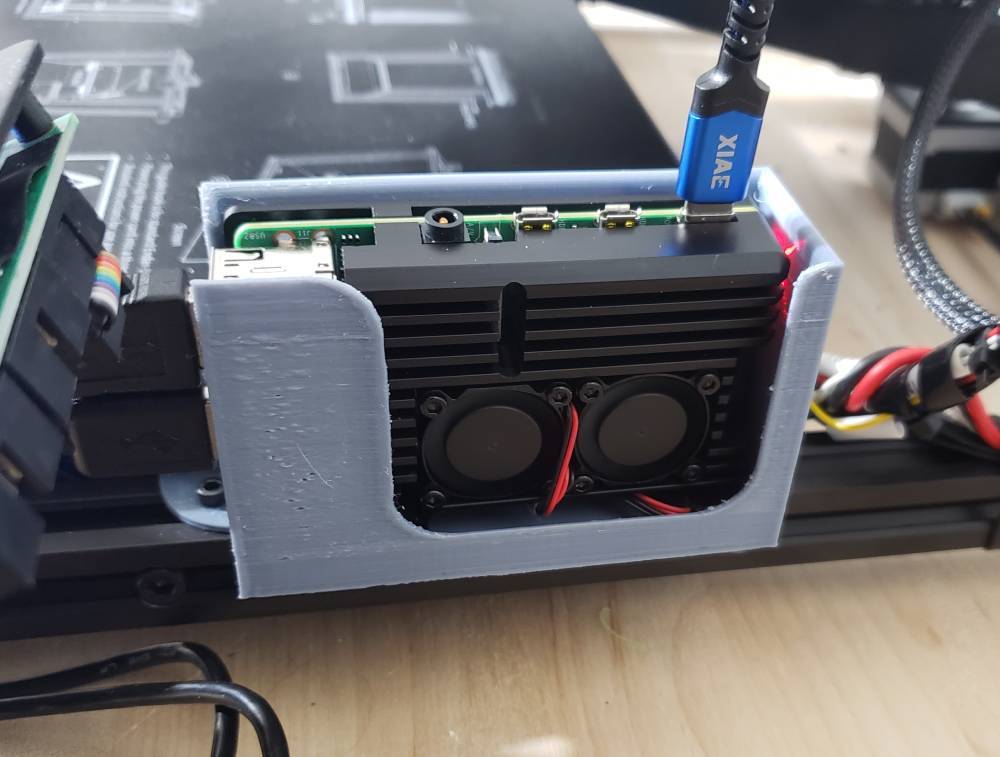 Kieszeń Raspberry Pi 4 z radiatorem do montażu drukarki