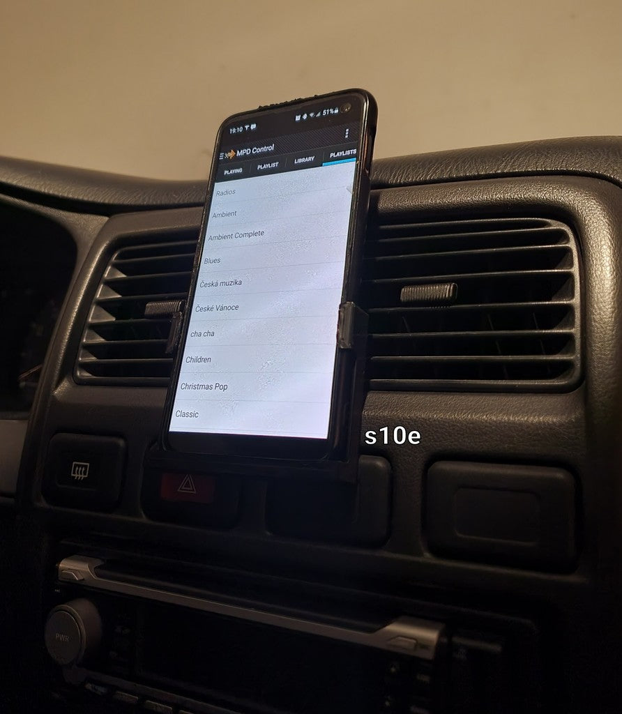 Uchwyt do telefonu montowany na poczekaniu do Nissana Almera N15 i Samsunga Galaxy S10/S10e