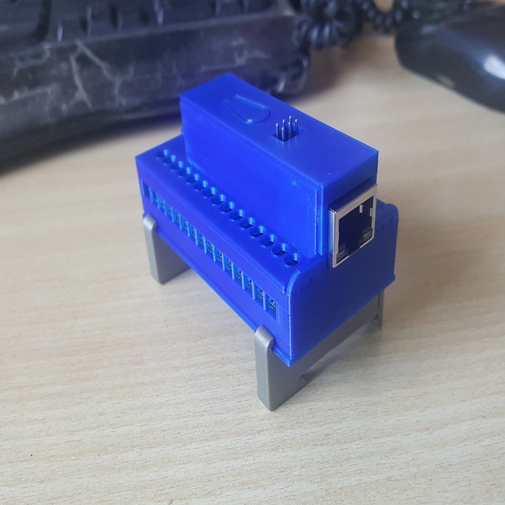 Obudowa do montażu DIN dla Arduino NANO z osłoną Ethernet i osłoną adaptera terminala IO