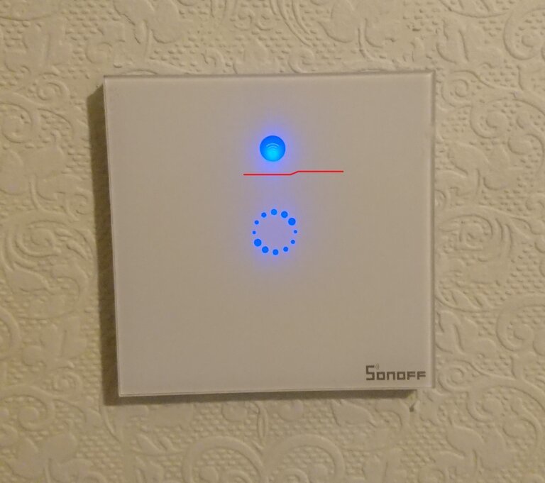 Osłona dotykowa Sonoff do migania diody LED w przypadku awarii Wi-Fi