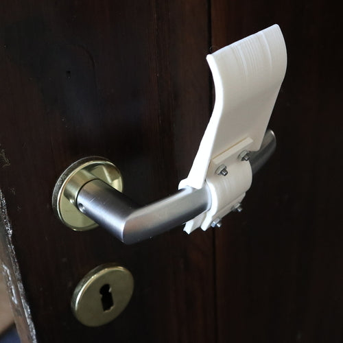 Bezdotykowy mechanizm otwierania drzwi do okrągłych, eliptycznych i zakrzywionych klamek drzwiowych