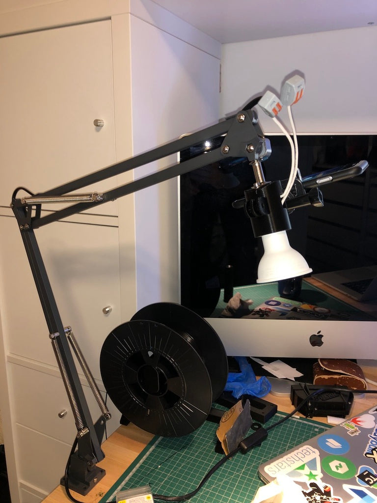 Lampa Tertial IKEA z adapterem GU10 i uchwytami GoPro